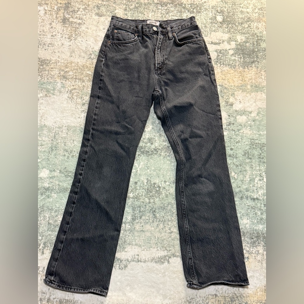 Agolde Women's Straight Leg Jeans in Washed Black